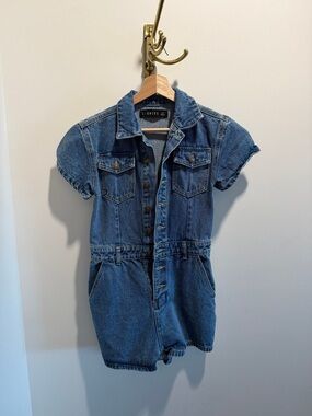Lioness Denim Button Front Romper